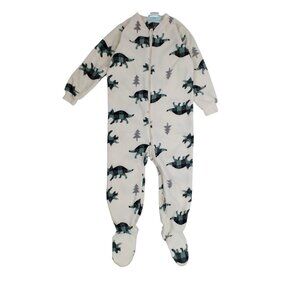 Pekkle Dino Fleece 2-Way Zip Footed Pajamas